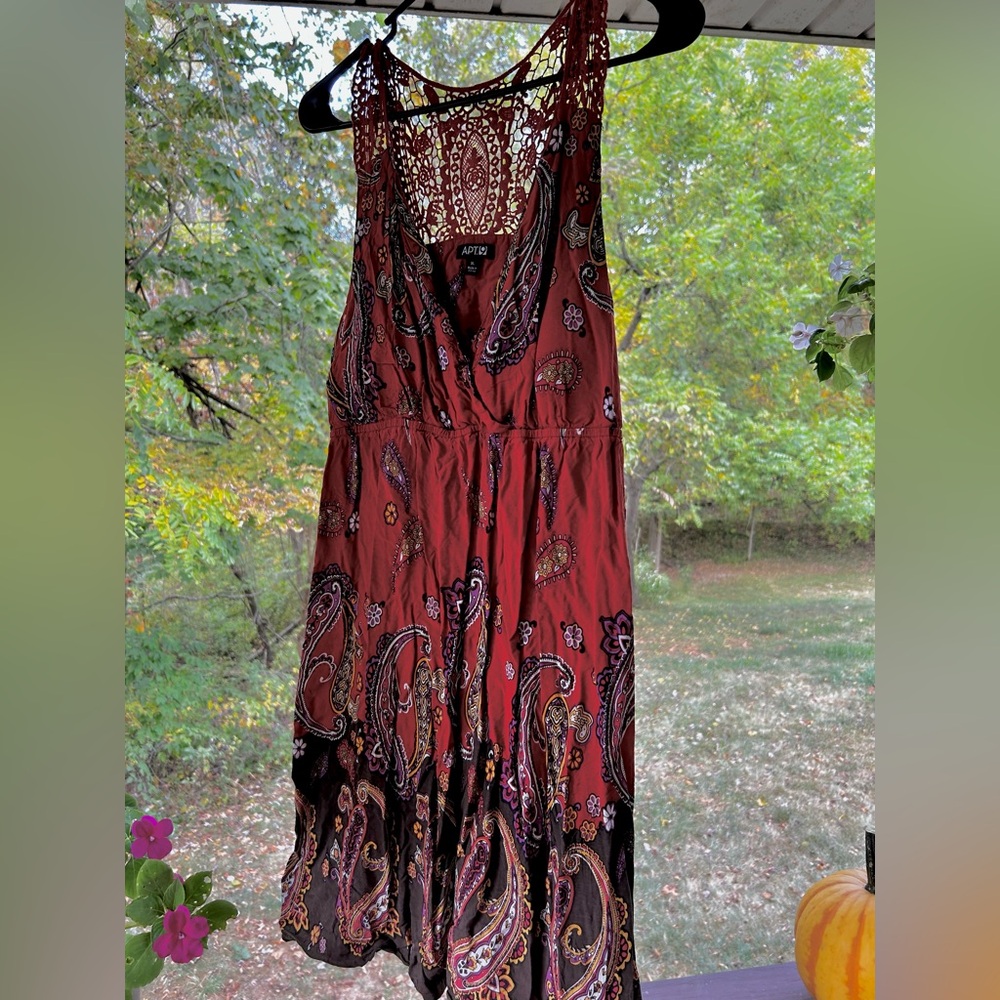 Apt. 9 Women's Burnt Orange Paisley Dress